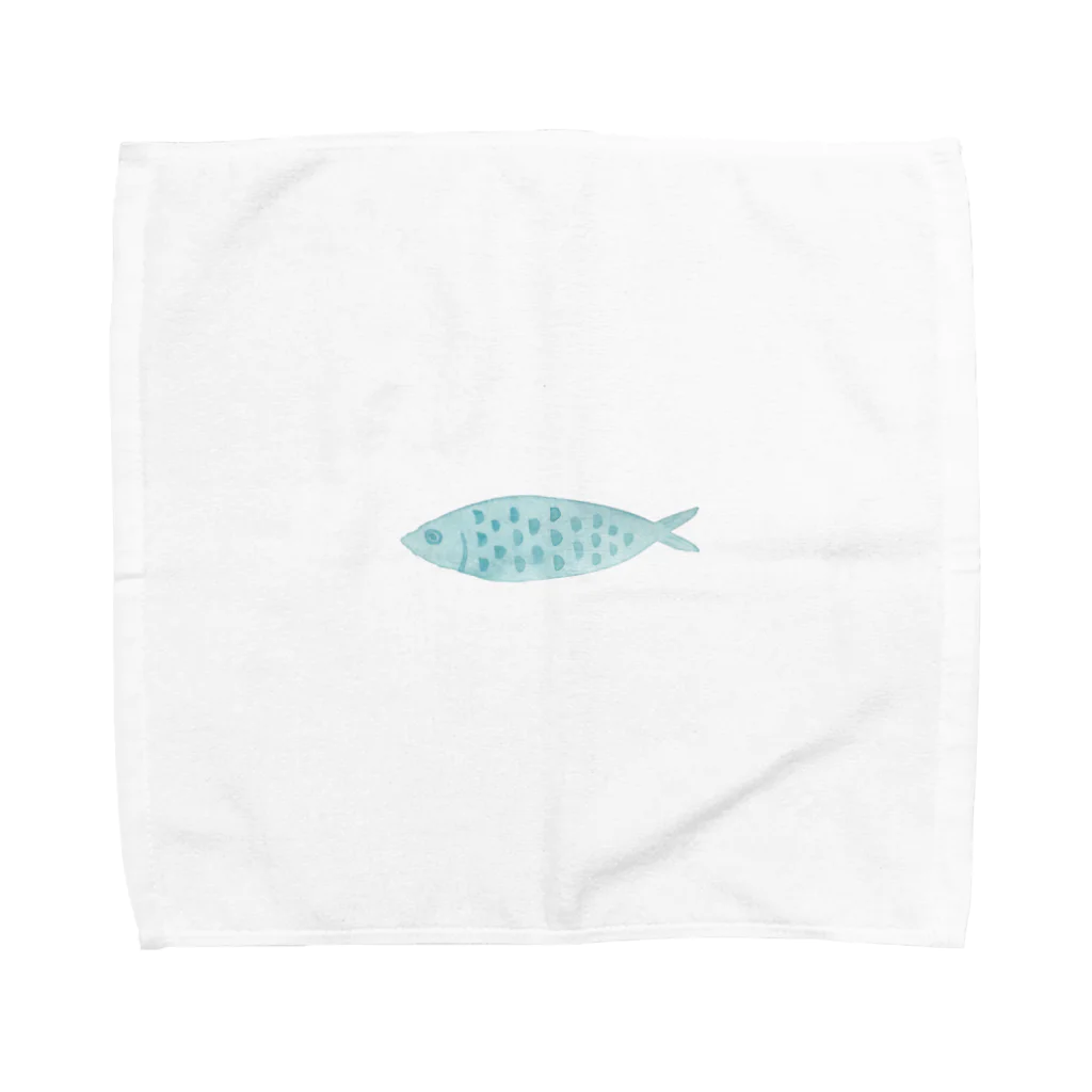 ドラ水彩の水彩イラスト　魚 Towel Handkerchief