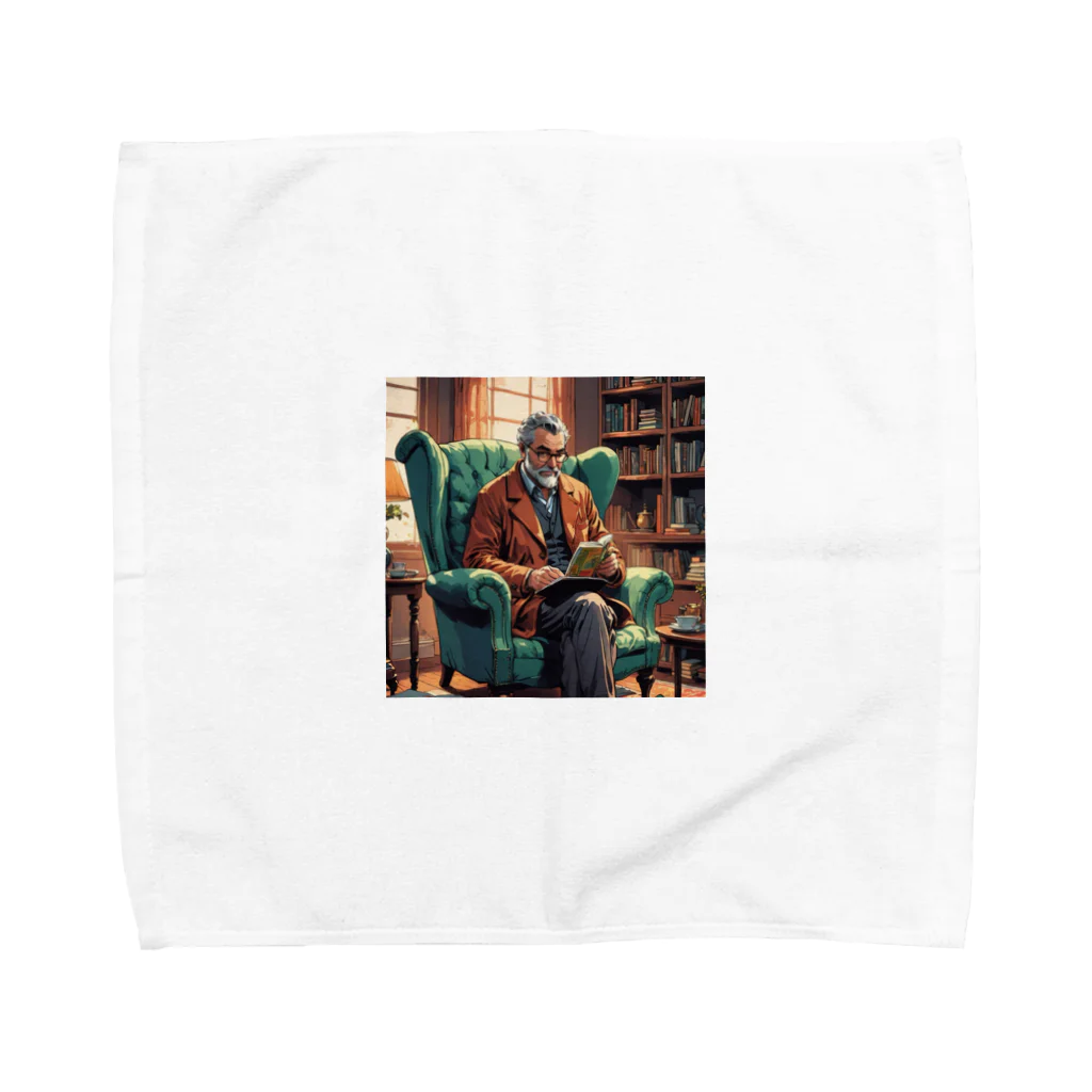 AIおじさんの読書をするおじさん Towel Handkerchief