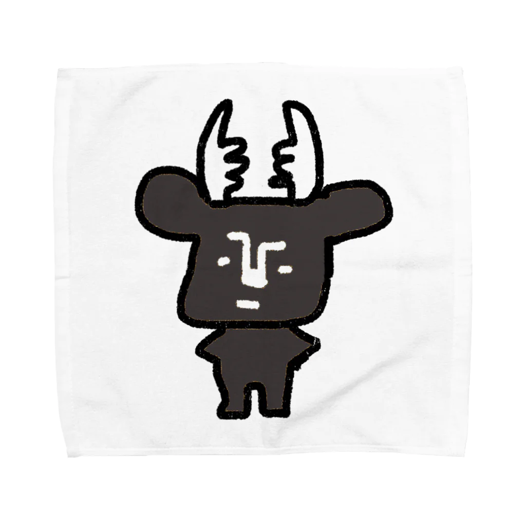 鹿と仏 SHIKA TO HOTOKEの黒BUSHIKA Towel Handkerchief
