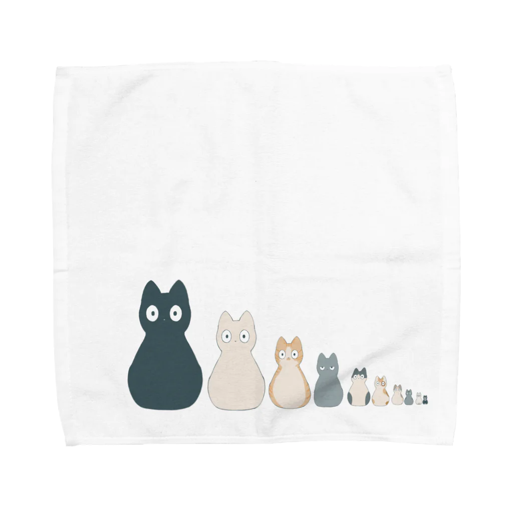 いちごのネコのネコリョシカ Towel Handkerchief