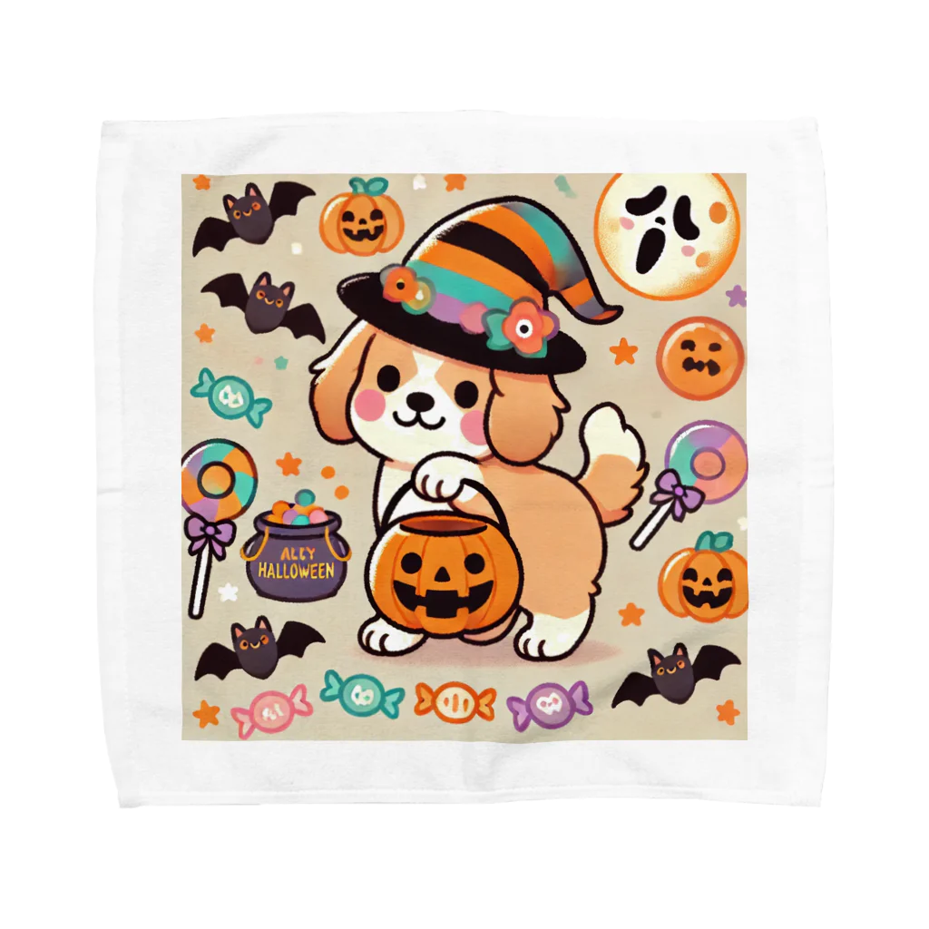 あとりえmignonのハロウィンドッグ Towel Handkerchief