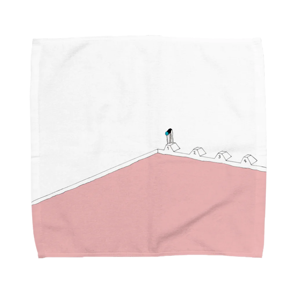 Amiの夏のピンクプール Towel Handkerchief