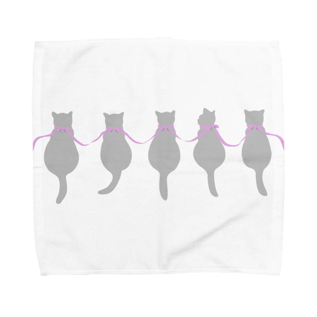 Amiのロシアンブルーとリボン Towel Handkerchief