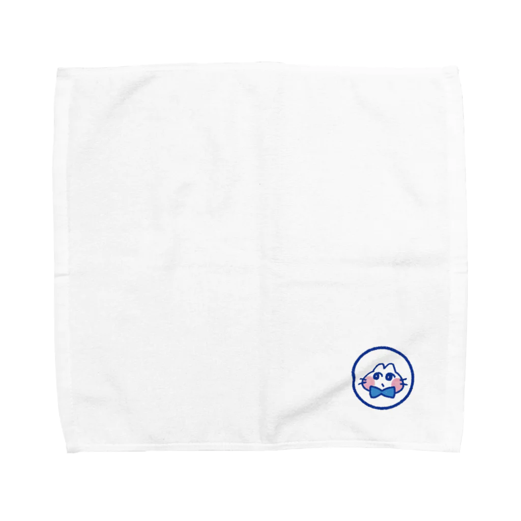 はしもとゆずのおすましねこブルー Towel Handkerchief