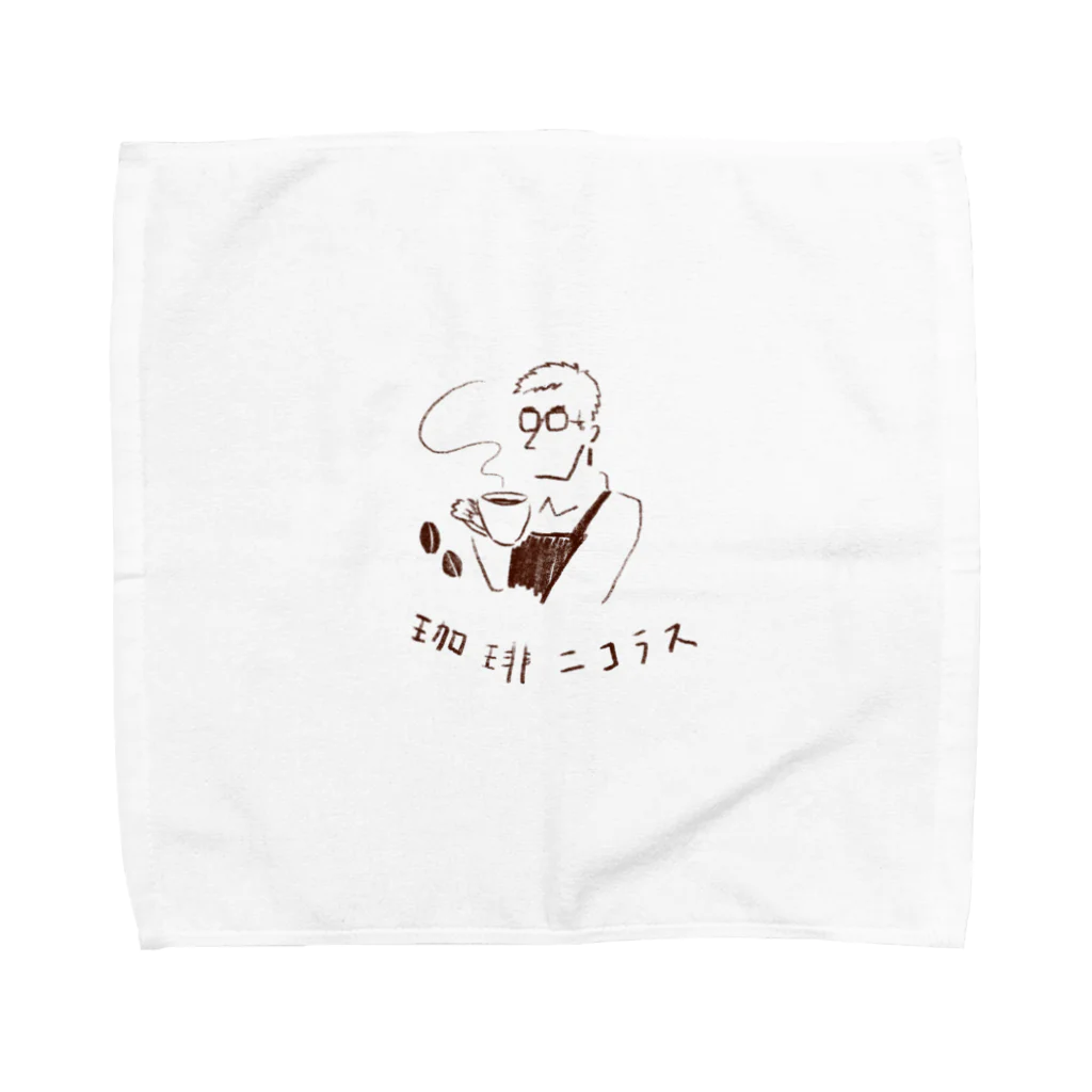 ツルマルデザインの珈琲ニコラス Towel Handkerchief