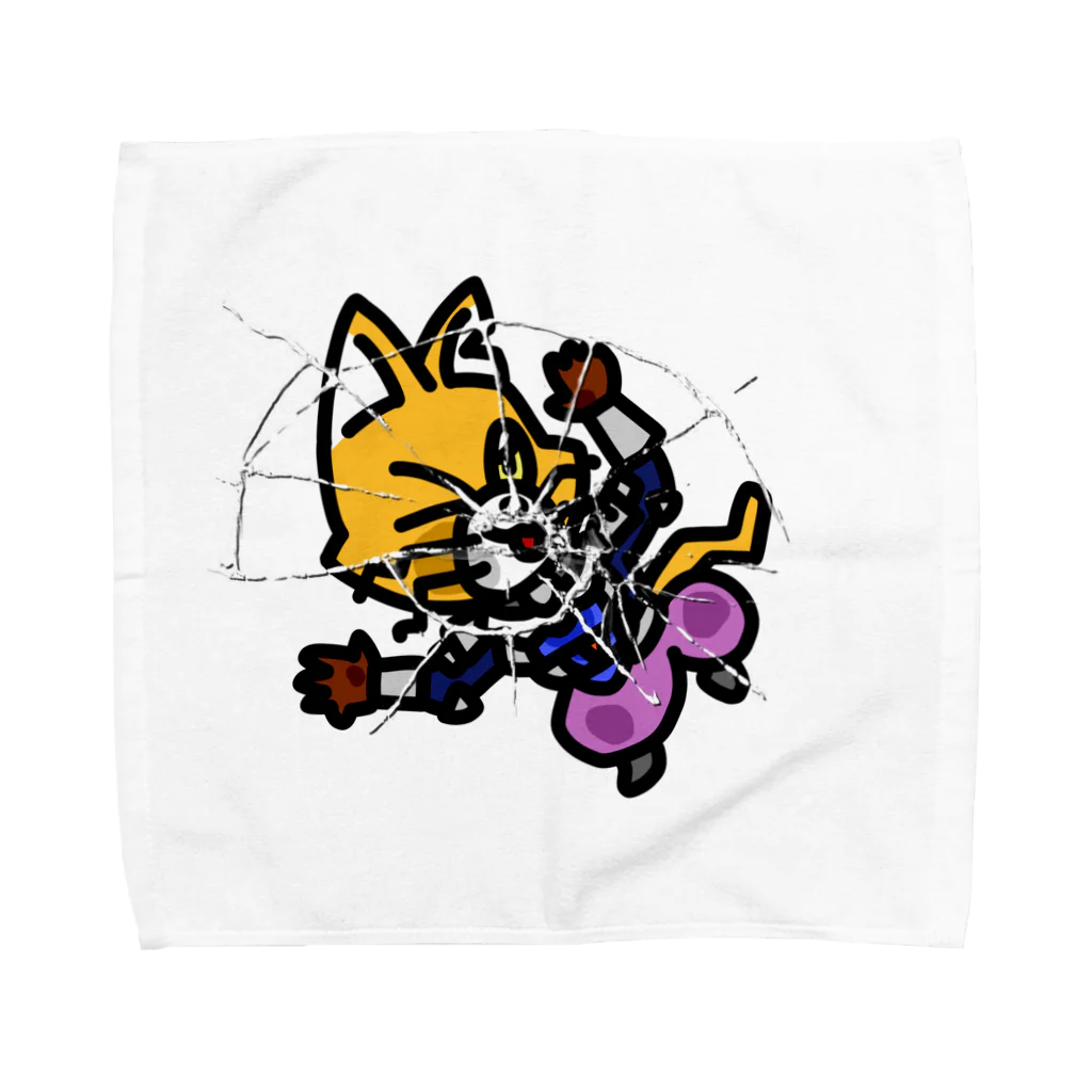 キャットＣのこうじょうけんがくの手前ふっとびキャットＣ Towel Handkerchief