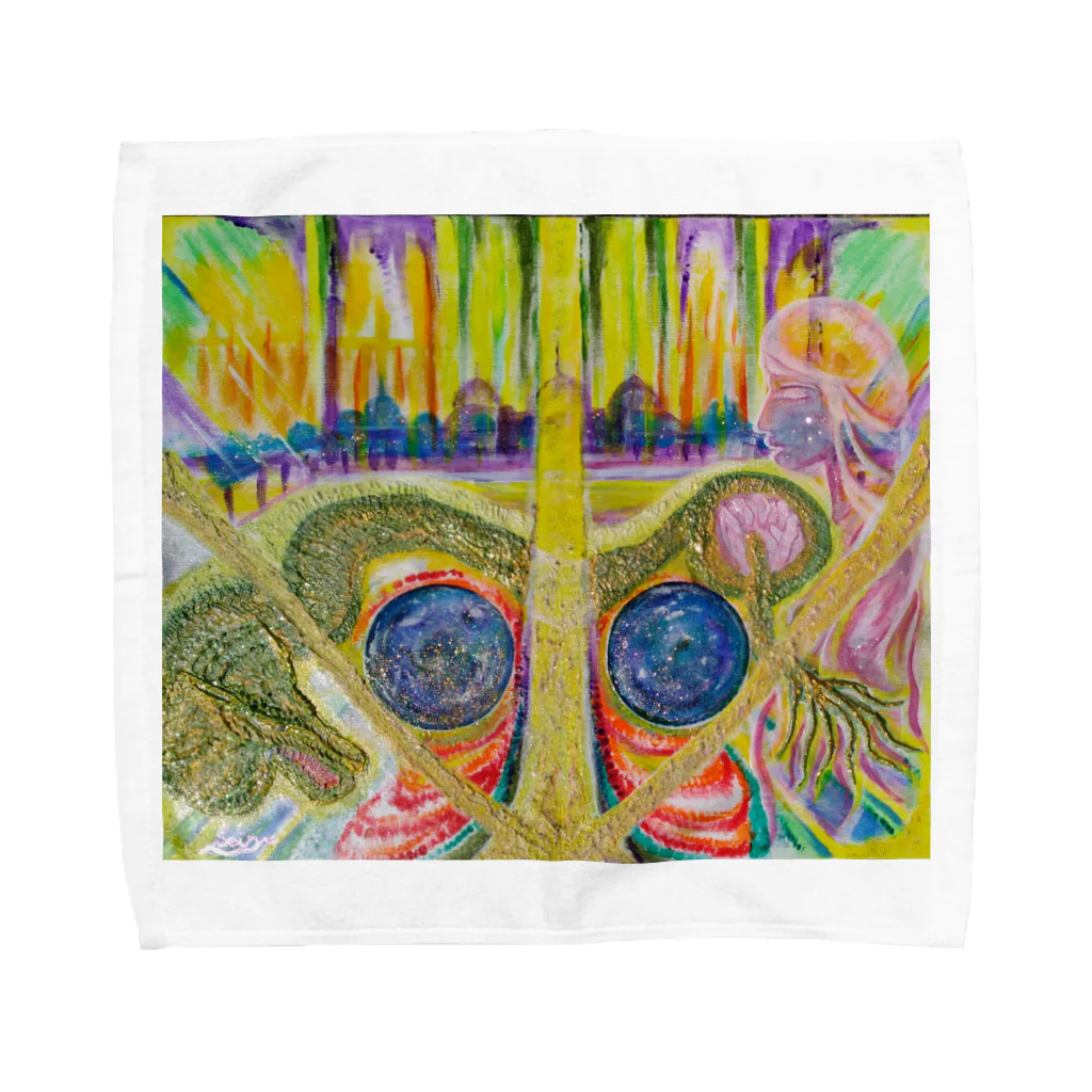 Dragon Galleryの光と祈り Towel Handkerchief