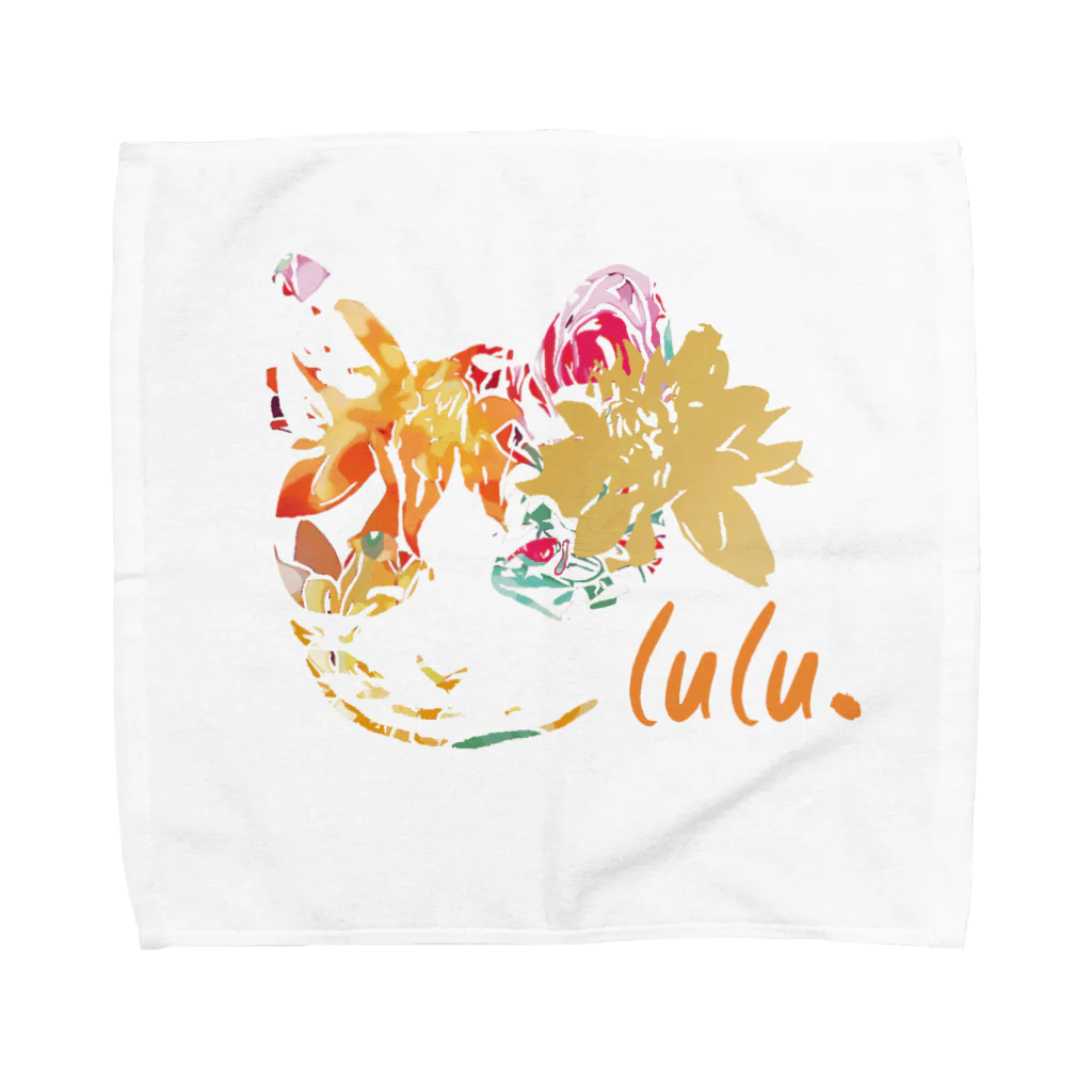 コヌイのアトリエの花とねこ Towel Handkerchief