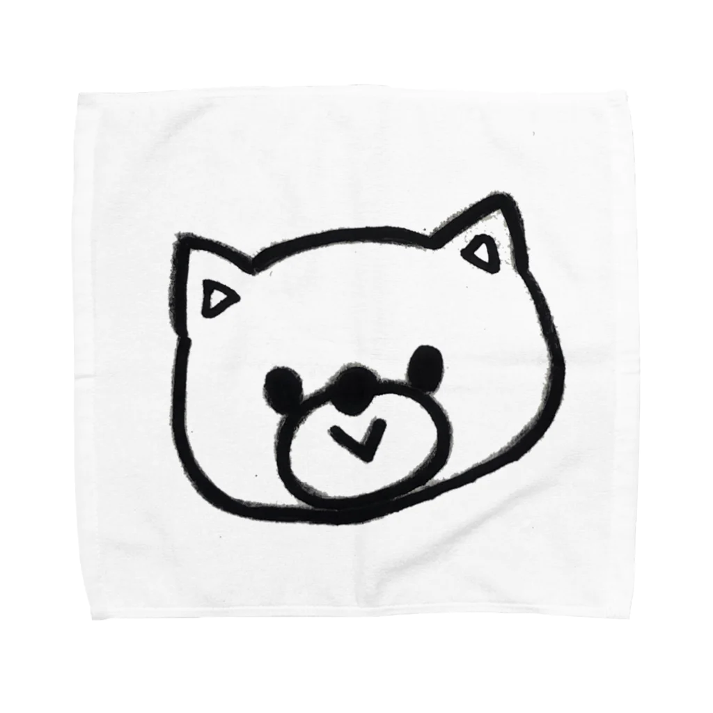 mmの愛らしい手書き猫。 Towel Handkerchief