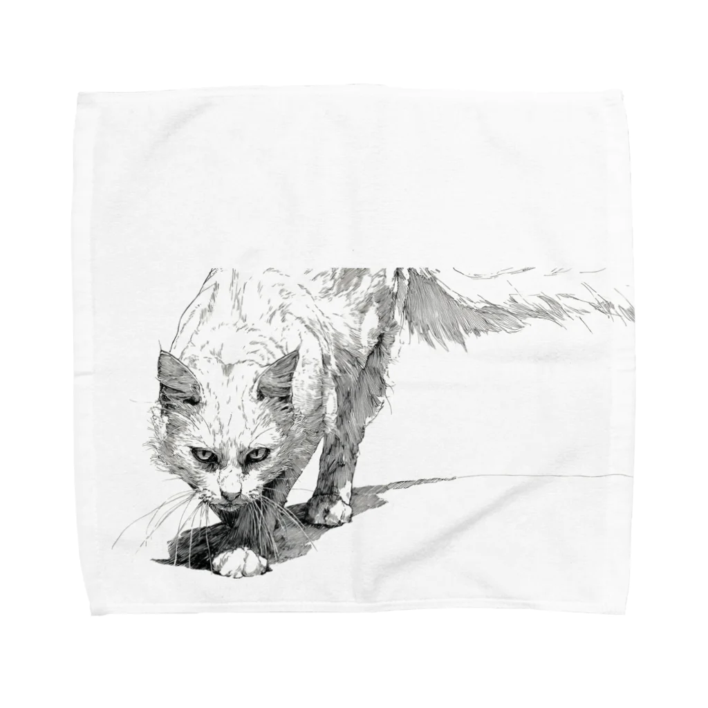 sperz shopの威嚇白猫 Towel Handkerchief