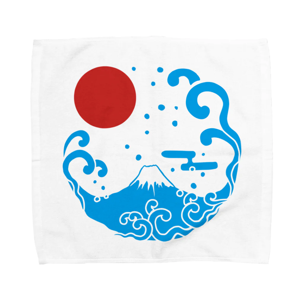 ジャパニーズスタンダードの富士山・波 Towel Handkerchief