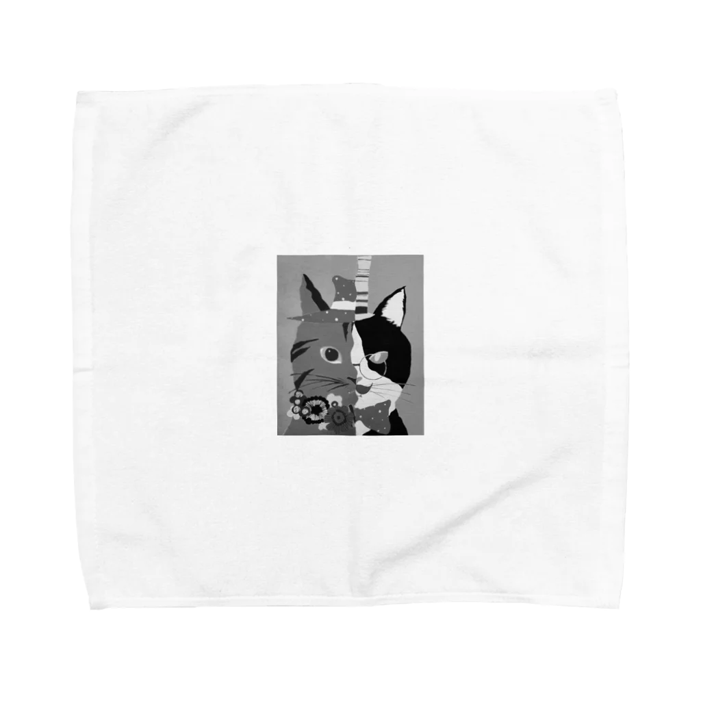 P_ROCKのアシメニャン黒 Towel Handkerchief