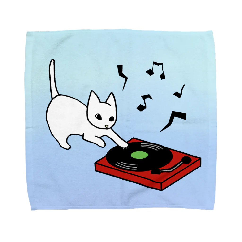 おはようおやすみのLet's play the music - Record player(color)  タオルハンカチ
