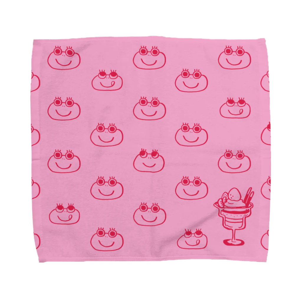 aicco*shopのカエルくんとイチゴのパフェ Towel Handkerchief