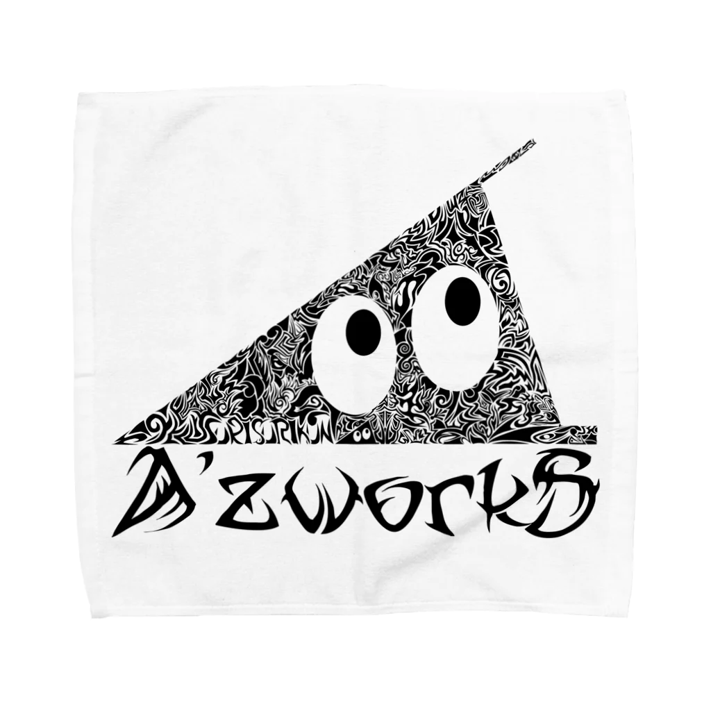 Ａ’ｚｗｏｒｋＳのウチのスリスリくん(黒・透過ver.) Towel Handkerchief