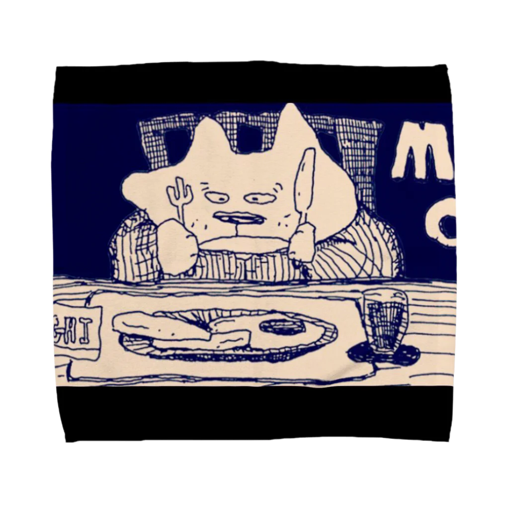 bapoの猫ご飯 Towel Handkerchief