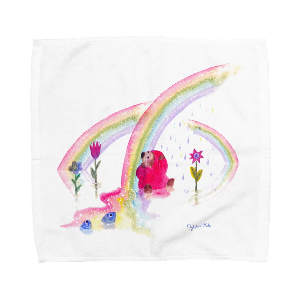 イラストレーター おおでゆかこの甘い虹 Towel Handkerchief