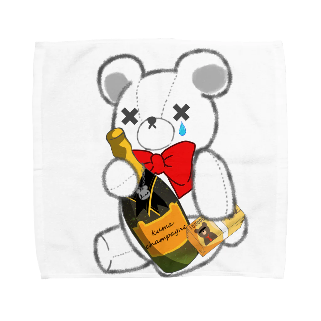 CEのSAKEくま champagne Towel Handkerchief