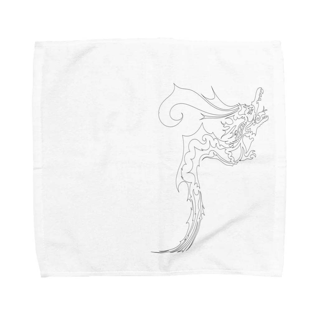 ぬりえワールド管理人Tommyです｜無料の塗り絵週３で作ってます！のドラゴン3塗り絵デザイン Towel Handkerchief