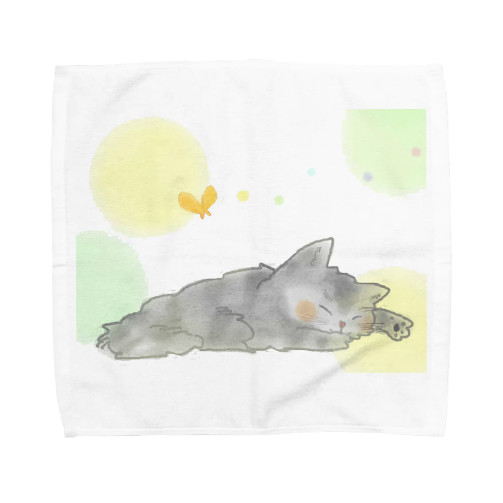 SUKEKKO(すけっこ)の眠り猫 タオルハンカチ