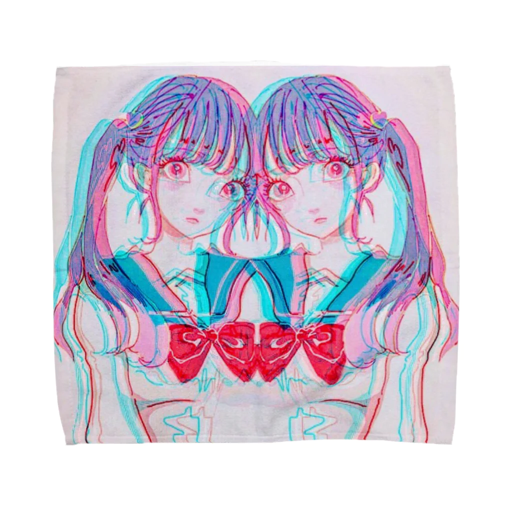 tmgの双子グリッチジョシ Towel Handkerchief