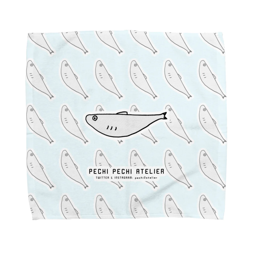 ぺちぺち工房 Pechi Pechi Atelierのししゃもがいっぱい Towel Handkerchief