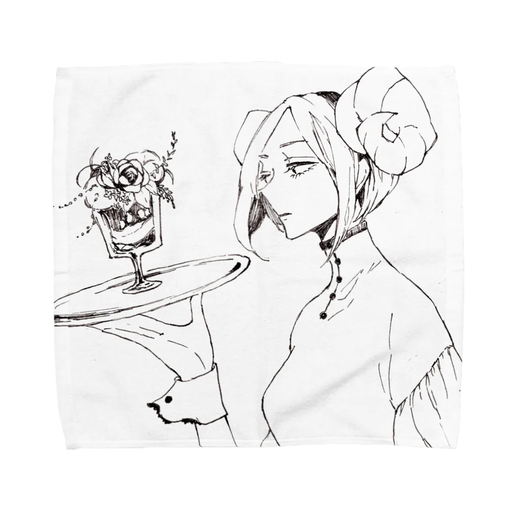 🍓塩野ネリコ🍓の架空パフェ庵[夢喰の羊] Towel Handkerchief