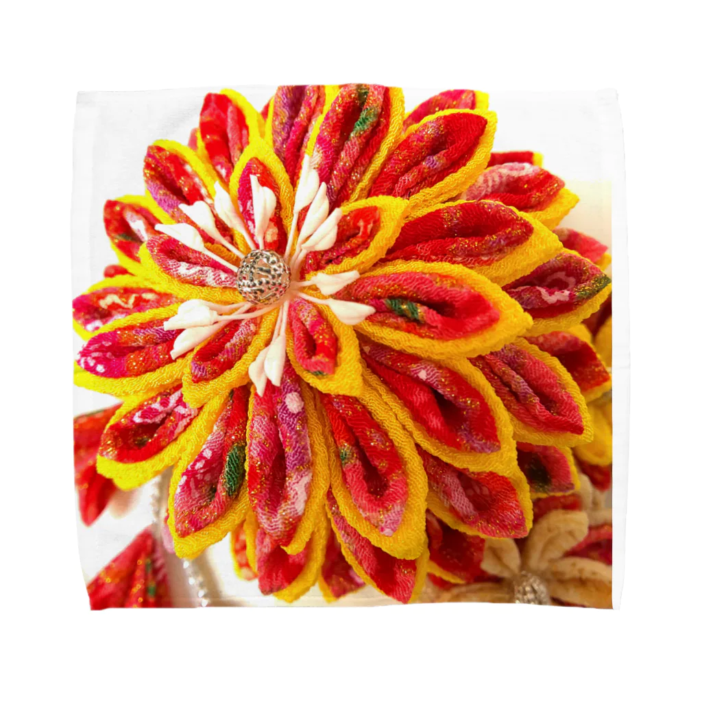 hana_sakiの赤花咲いた Towel Handkerchief