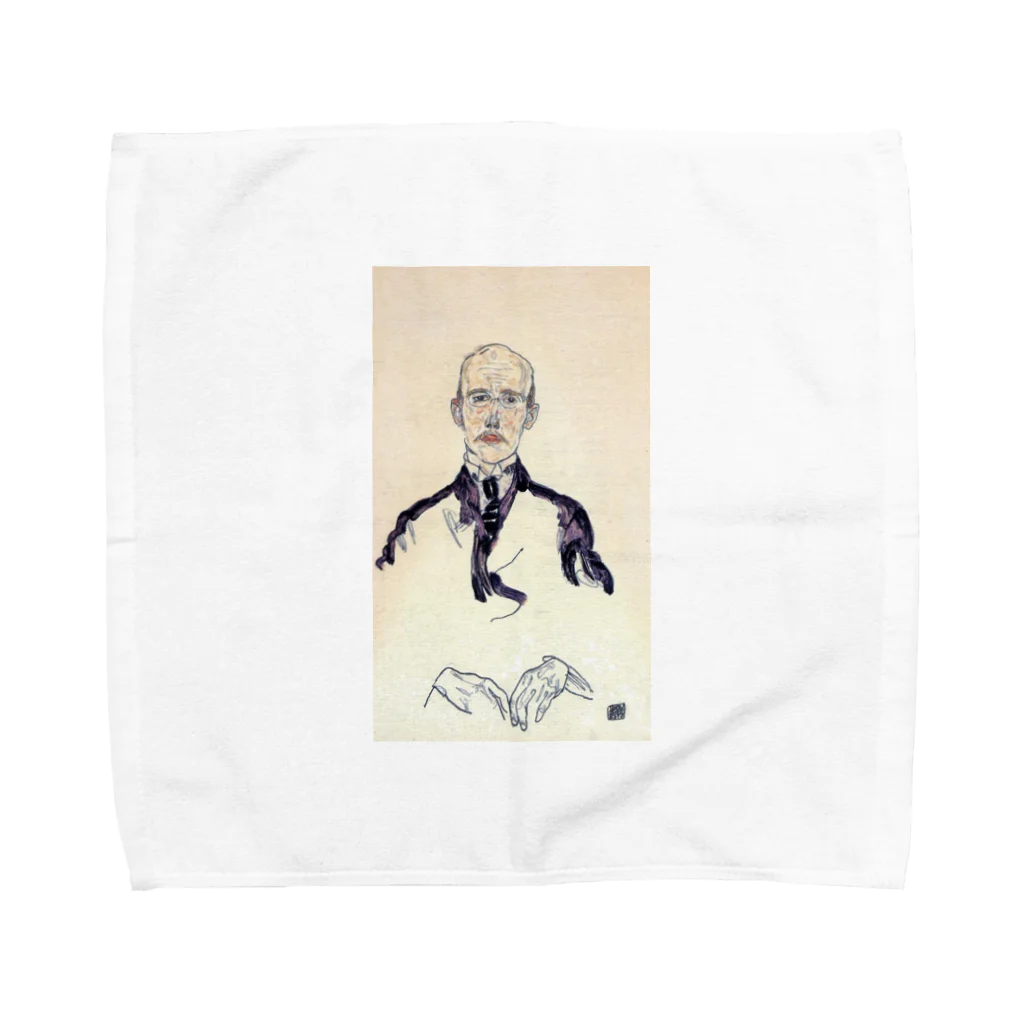 Art Baseのエゴン・シーレ / 1917 / Portrait of Karl Maylander / Egon Schiele Towel Handkerchief