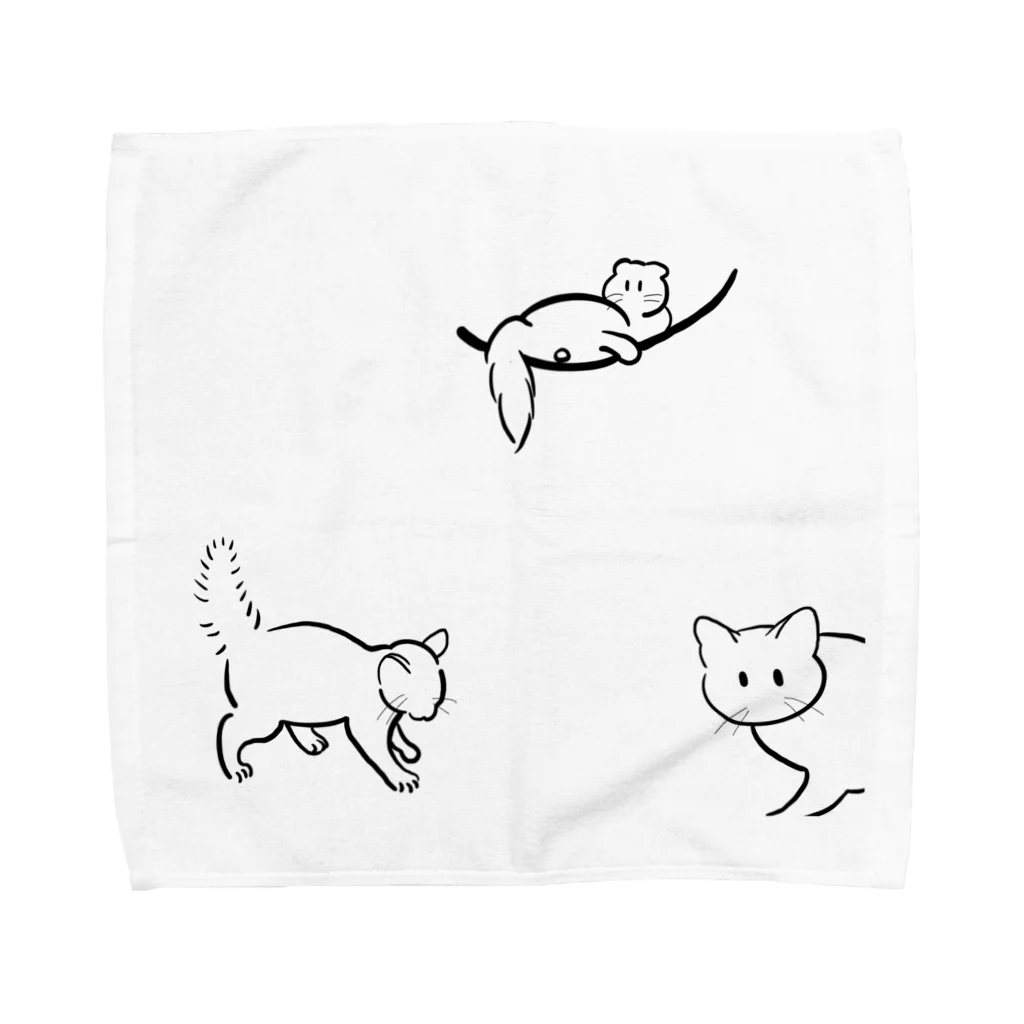 お菓子パーラーの 優しいねこ Towel Handkerchief