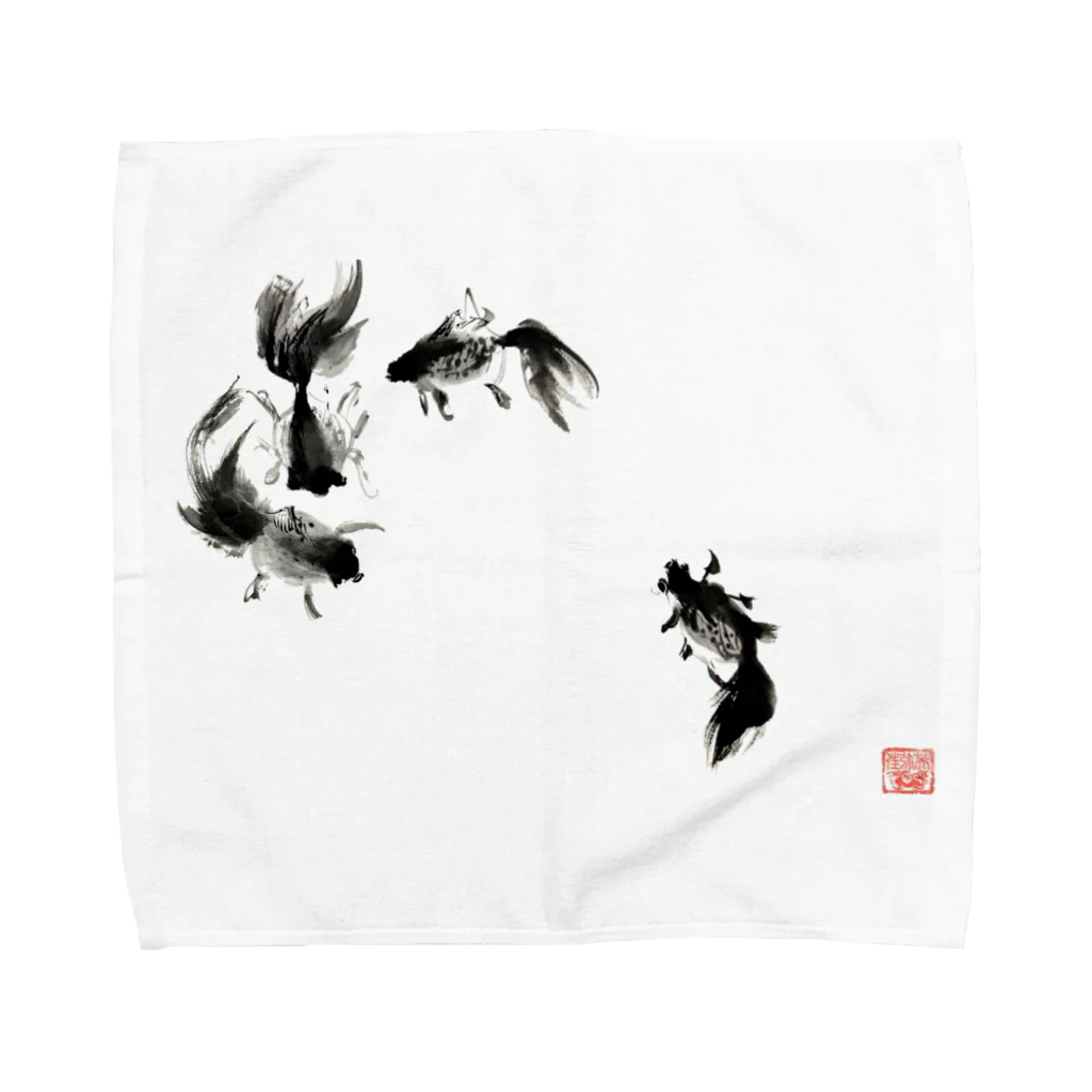 fumikayaの墨のきんぎょ Towel Handkerchief