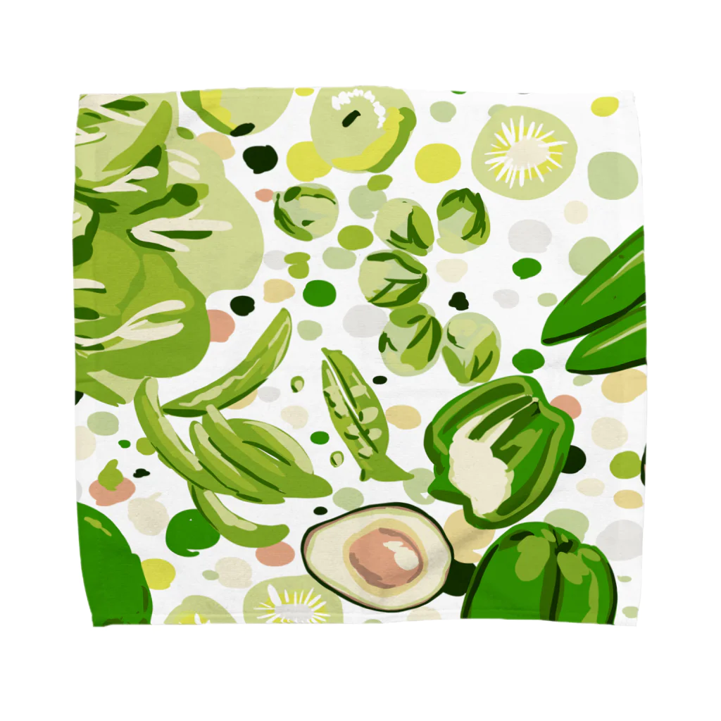 LuckySunnyDaySTOREのGreen vegetables  Towel Handkerchief