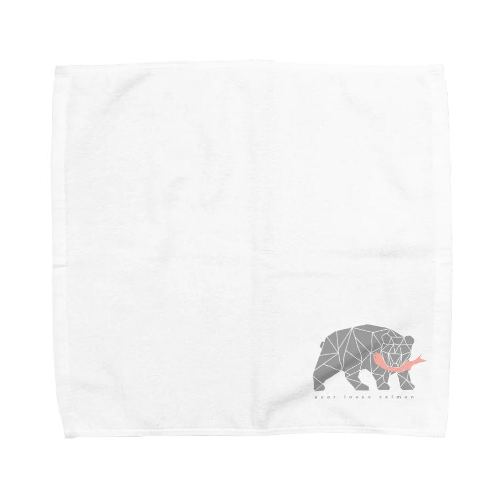 bear loves salmonの木彫りの熊 Towel Handkerchief