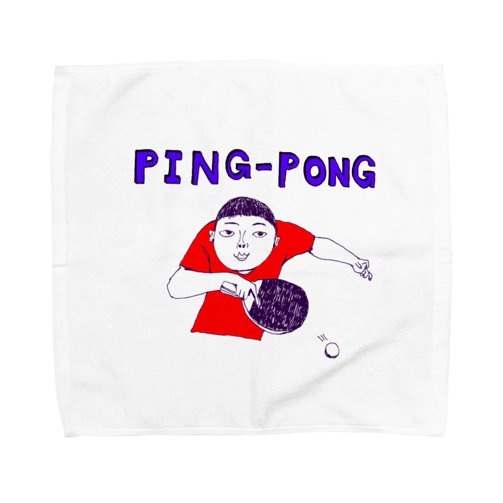 NIKORASU GOの卓球好き限定デザイン「ピンポン」（Tシャツ・パーカー・グッズ・ETC） タオルハンカチ