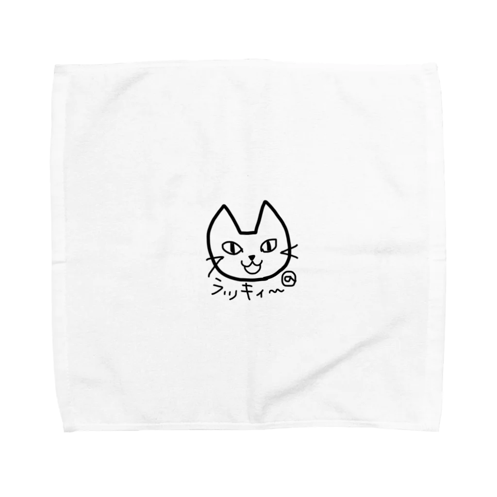 ねこまちランドのゴロニャン猫ラッキィ Towel Handkerchief