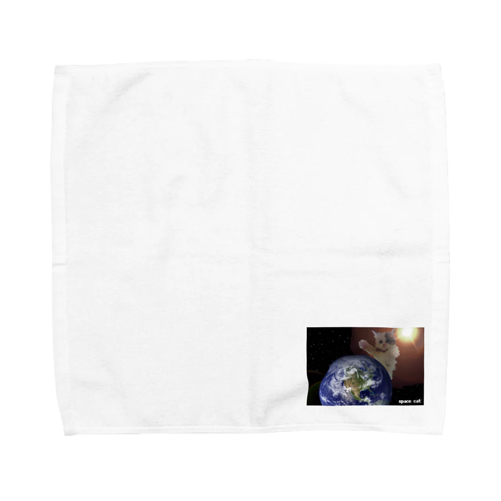 おもち屋さんのスペースキャット地球侵略 Towel Handkerchief
