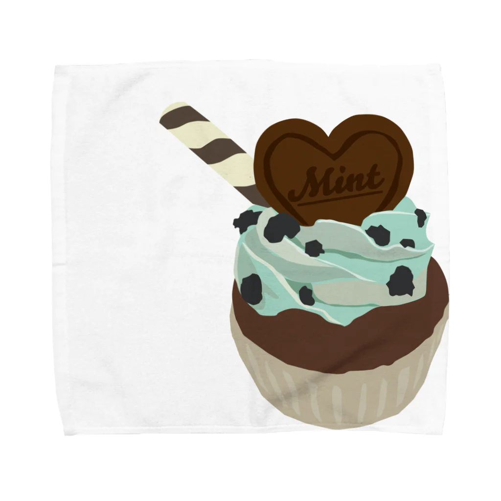 Toricoのチョコミントカップケーキ Towel Handkerchief