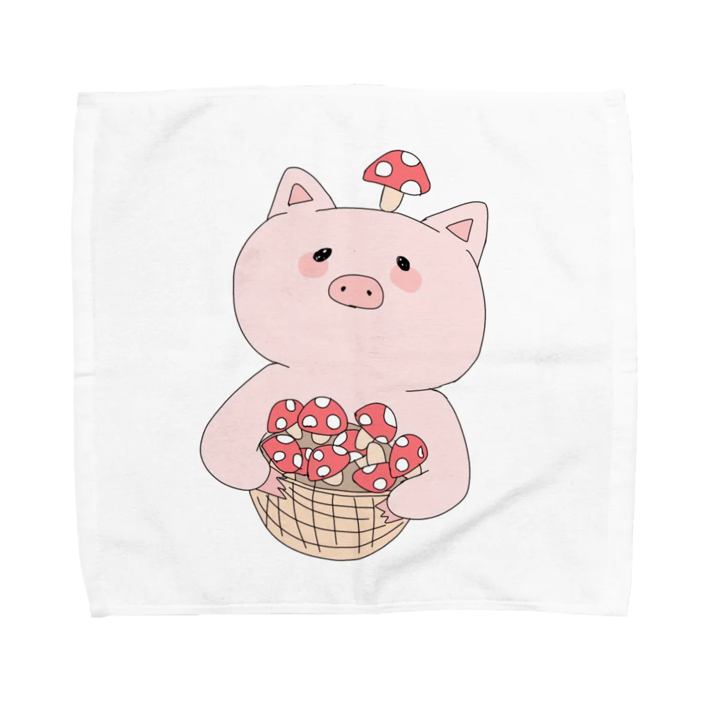 あいるーしょっぷのきのこ狩り豚ちゃん Towel Handkerchief