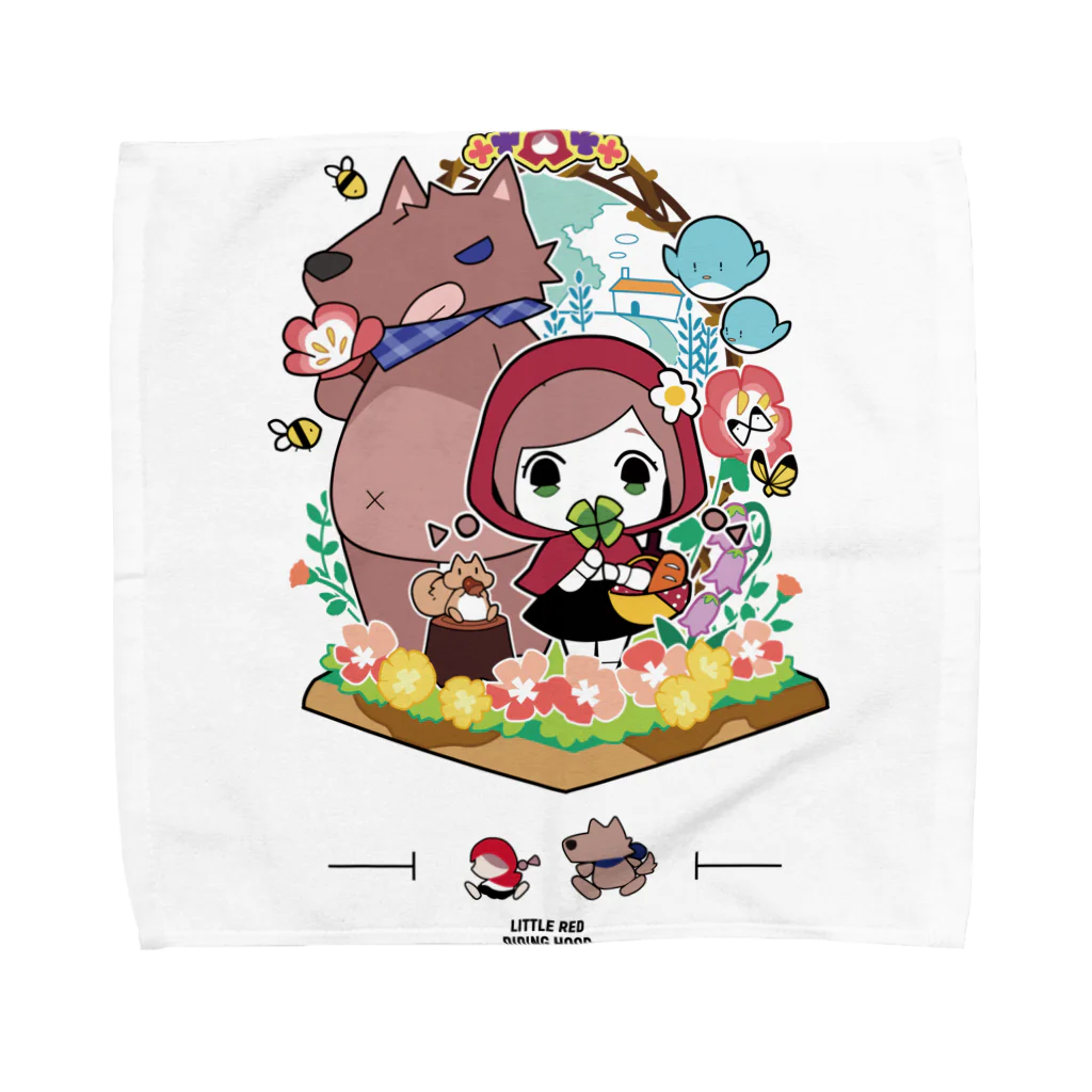 オリジナル雑貨店『ホットドッグ』の童話『赤ずきんちゃん』　タオルハンカチ　オリジナルデザイン Towel Handkerchief