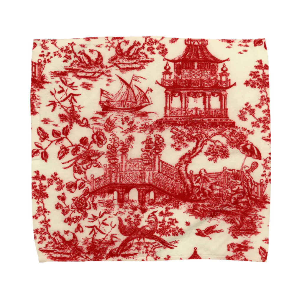 J. Jeffery Print Galleryのトワルドジュイ Toile de Jouy タオルハンカチ