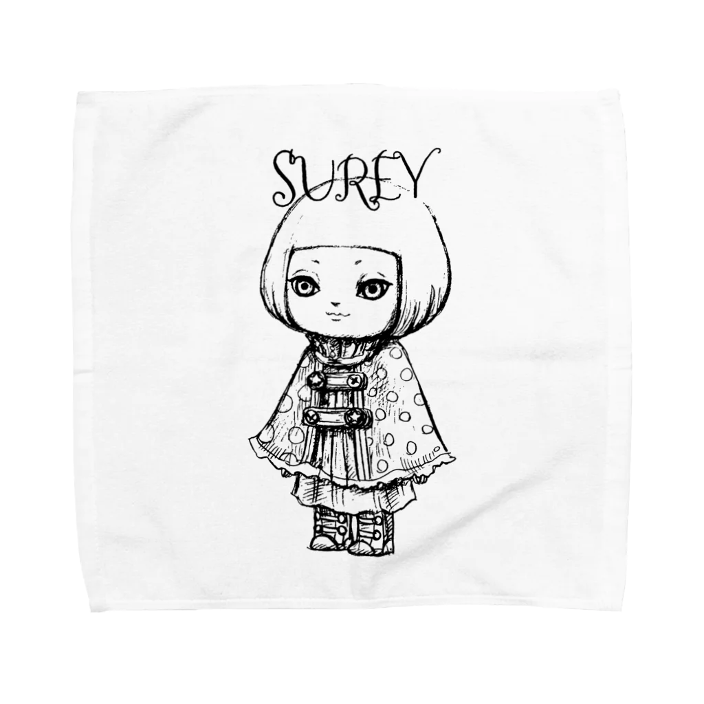 SUREYのポンチョを着た女の子 Towel Handkerchief