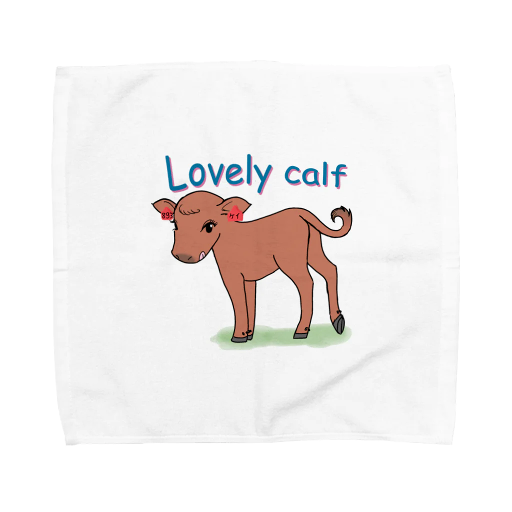 うしちゃんグッズのLovely Calf Towel Handkerchief