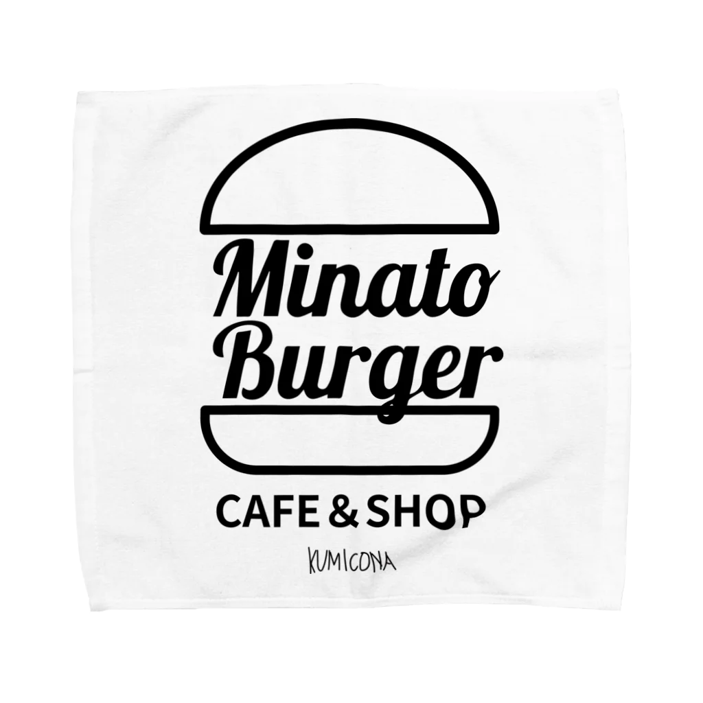 kumiconaShopのMinatoBurgerグッズ（ブラック） タオルハンカチ