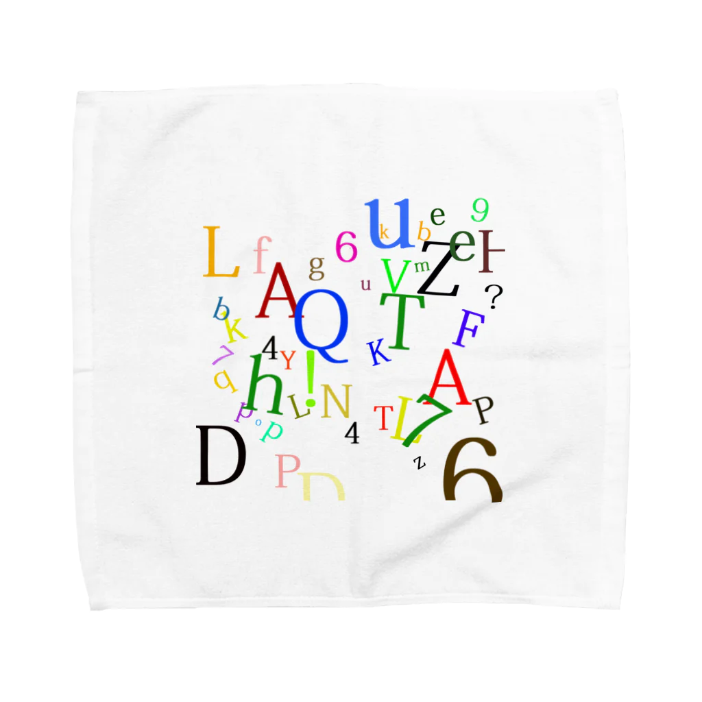 ヒラエイのアルファベットと数字の洪水２ Towel Handkerchief