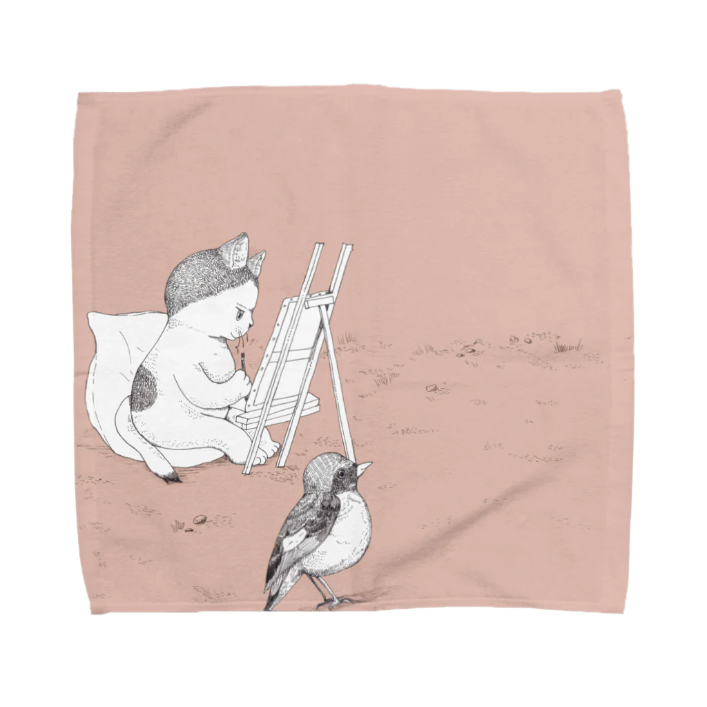 fukuの猫と鳥　02 Towel Handkerchief