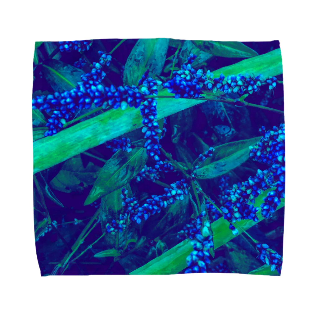 flowerの犬蓼BLUE Towel Handkerchief