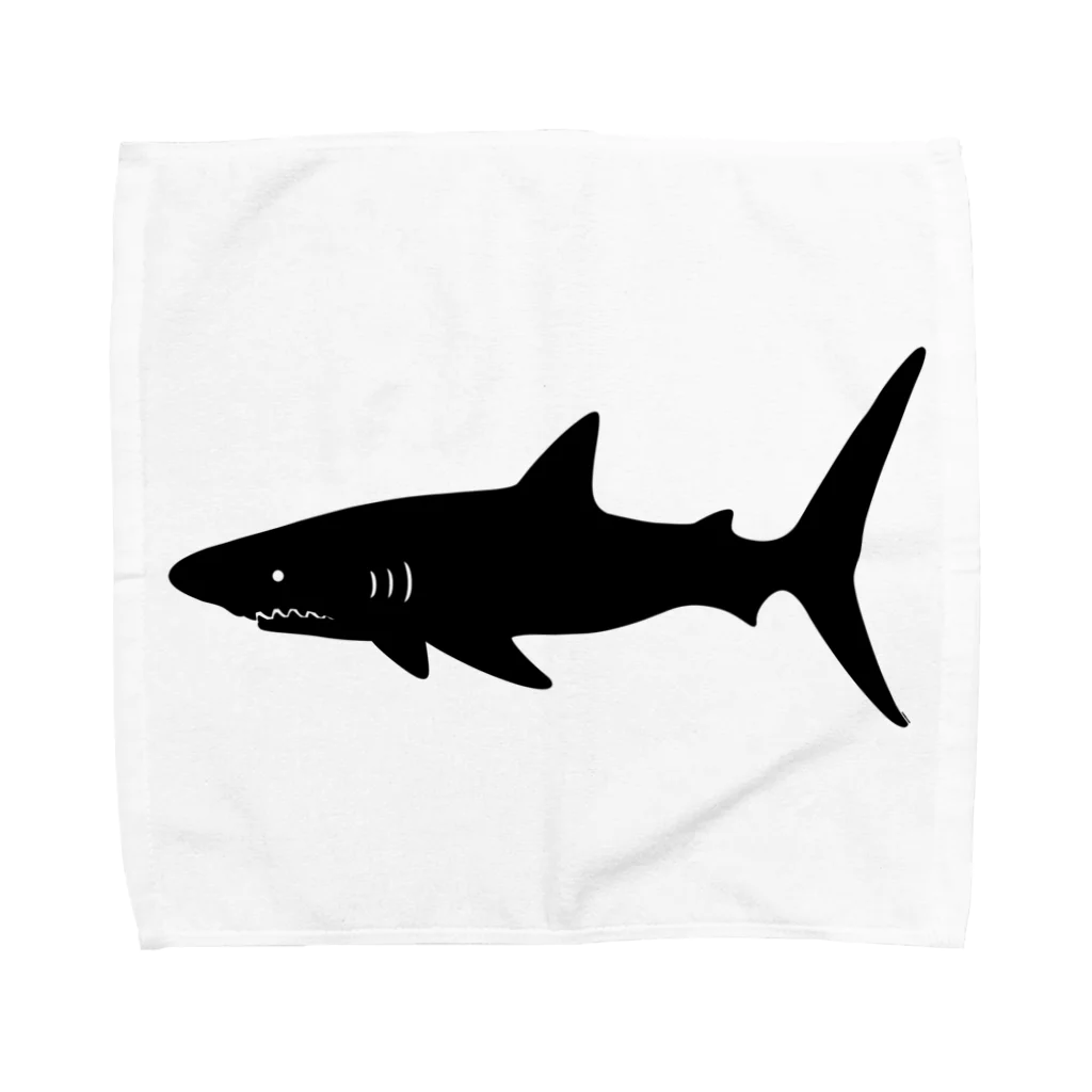Cɐkeccooのらくがきシリーズ‐サメシルエット Towel Handkerchief
