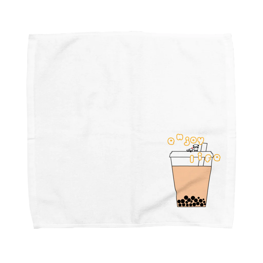 B_Picのenjoy life タピオカパンダ Towel Handkerchief