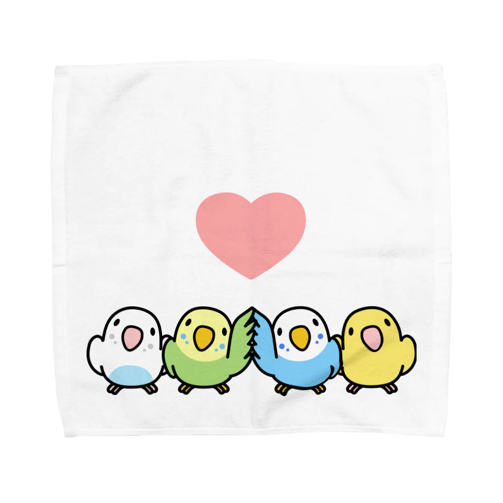 まめるりはことりのハイタッチなかよしセキセイインコ【まめるりはことり】 Towel Handkerchief