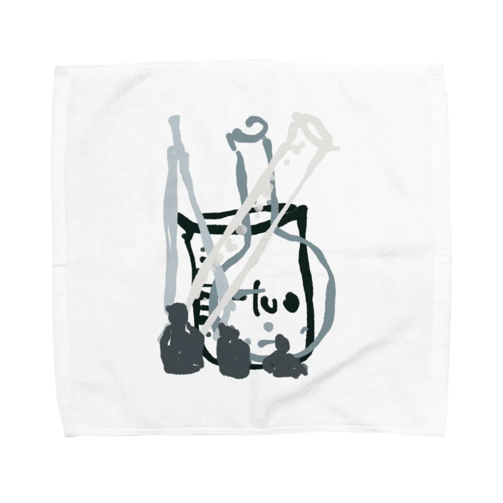 gari--baのモノクロ ケミカル Towel Handkerchief